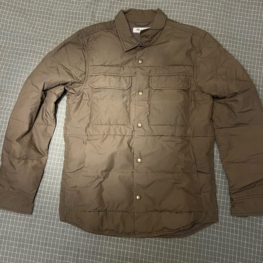 Madewell Men’s Quilted Shirt Jacket Olive Green